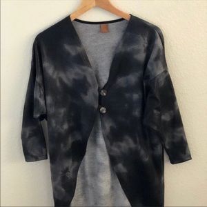 Long black and white cardigan